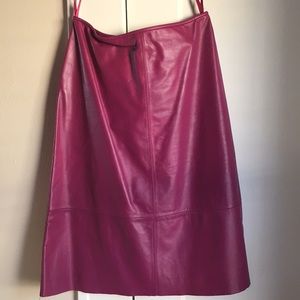 Vintage Magenta Leather Skirt